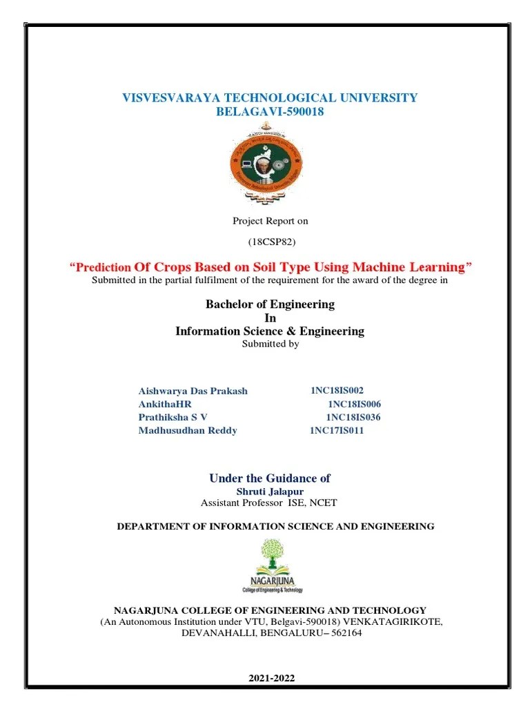 Prediction Of Crops Based On Soil Type Using ML | PDF | Agriculture ...