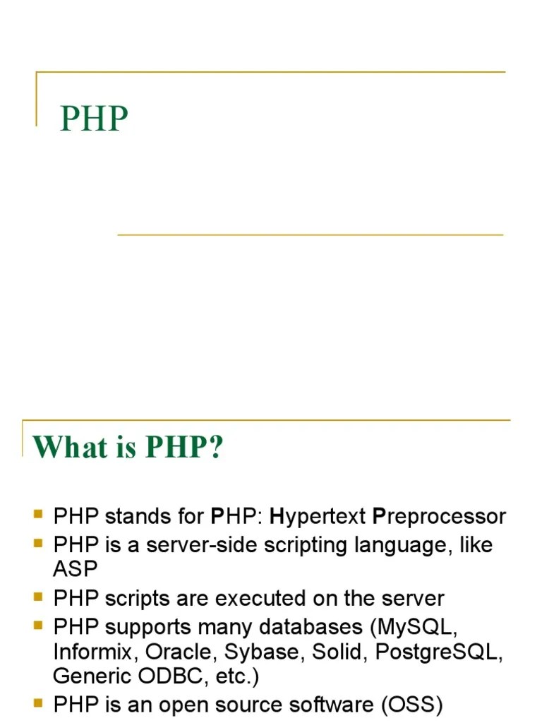 PHP Slide Presntation | PDF | Php | Variable (Computer Science)