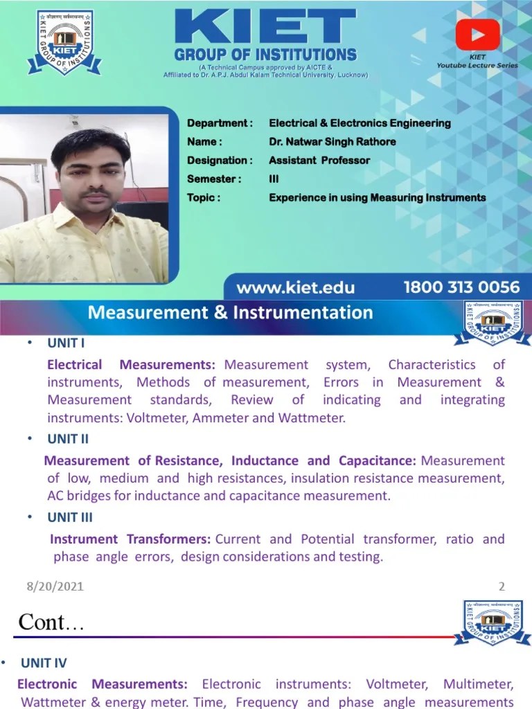 Electrical Measurments & Instrumentation | PDF | Accuracy And Precision | Capacitor