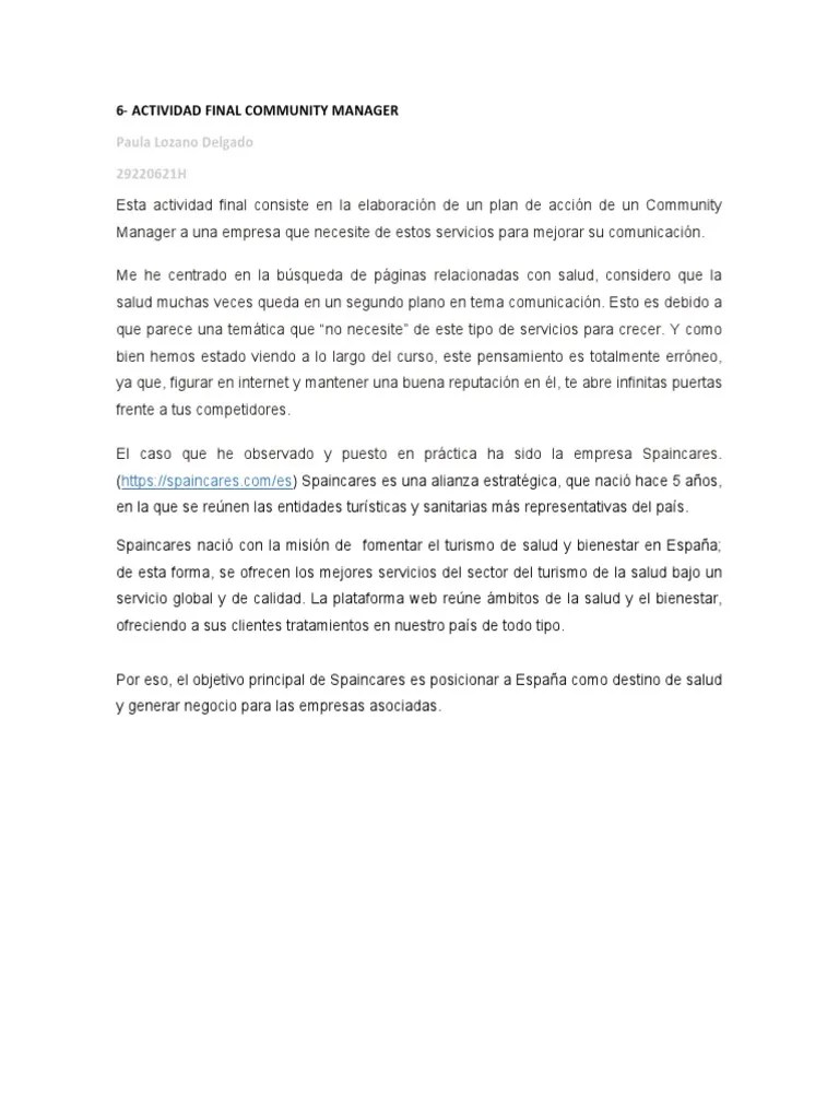 Actividad Final Community Manager | PDF | Blog | Red Mundial