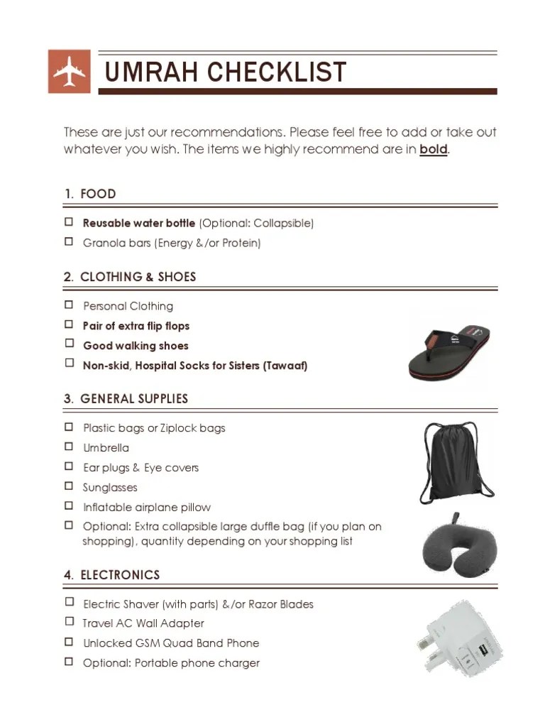 Umrah Checklist | PDF