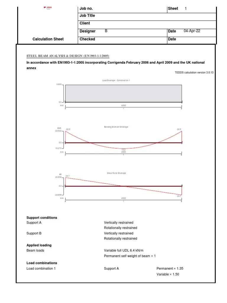 Steel Beam Analysis & Design (EN1993) | PDF | Beam (Structure ...