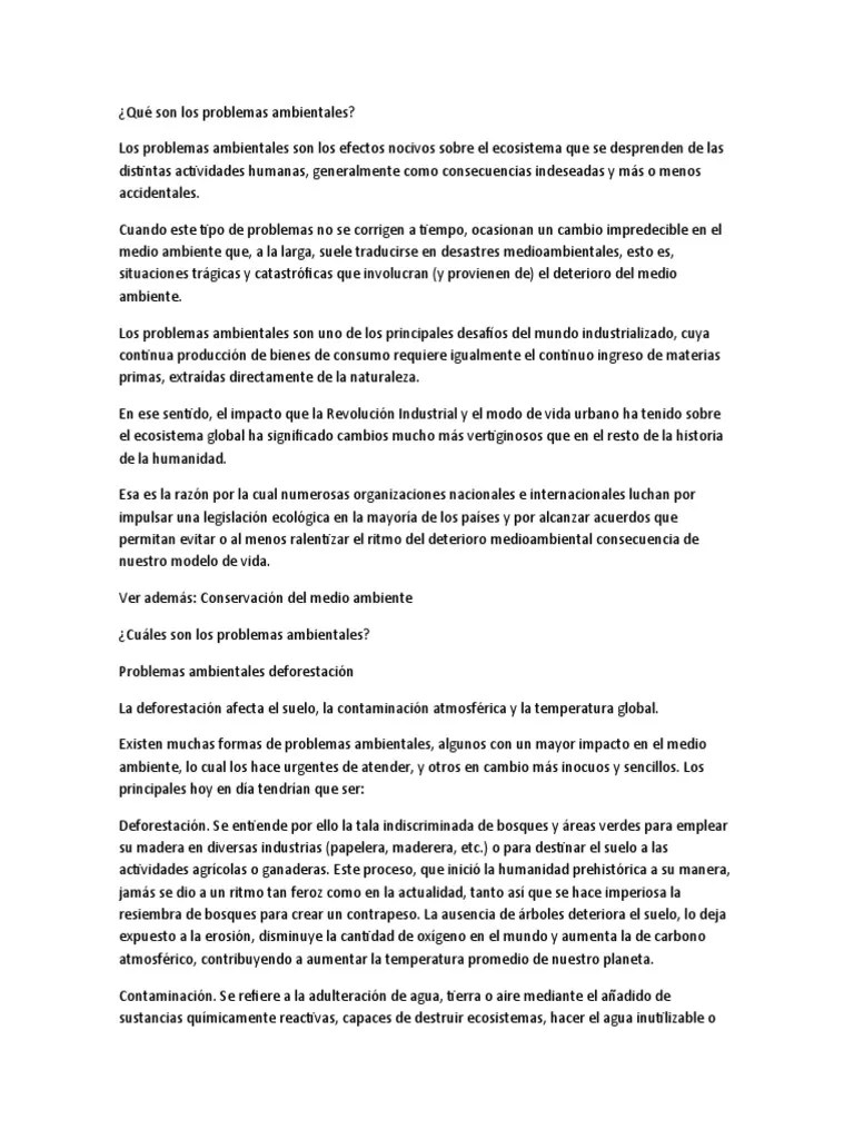 Situaciones Ambientales Problmatica | PDF | Entorno Natural | Contaminación