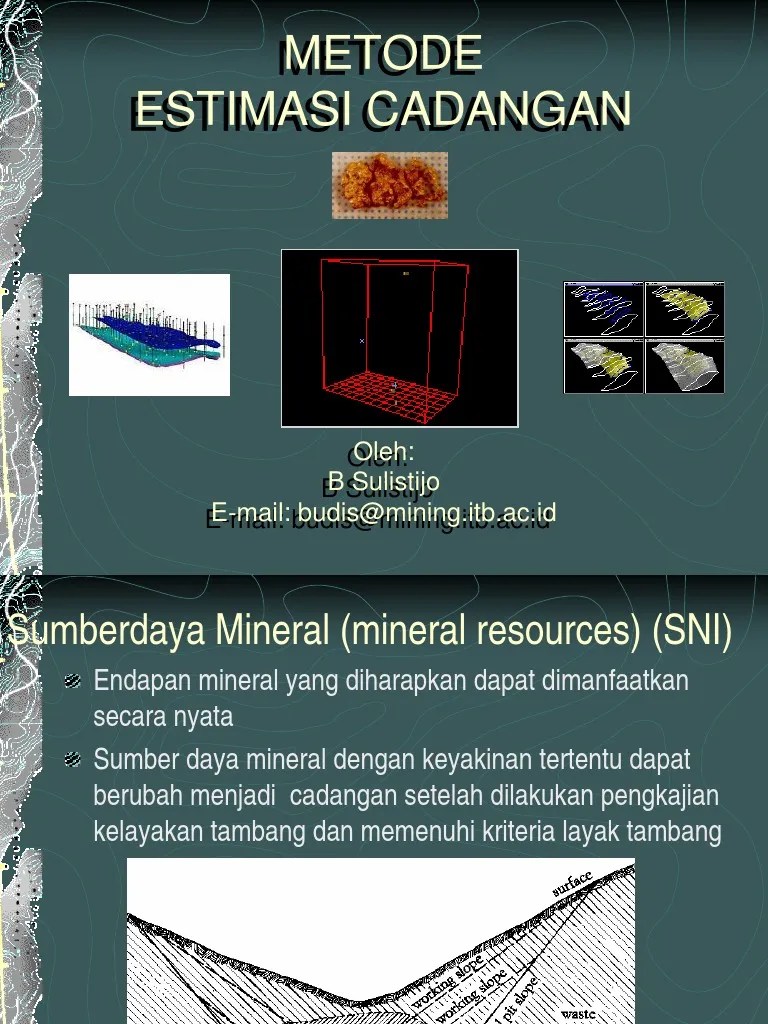 Metode Estimasi Cadangan Metode Estimasi | PDF