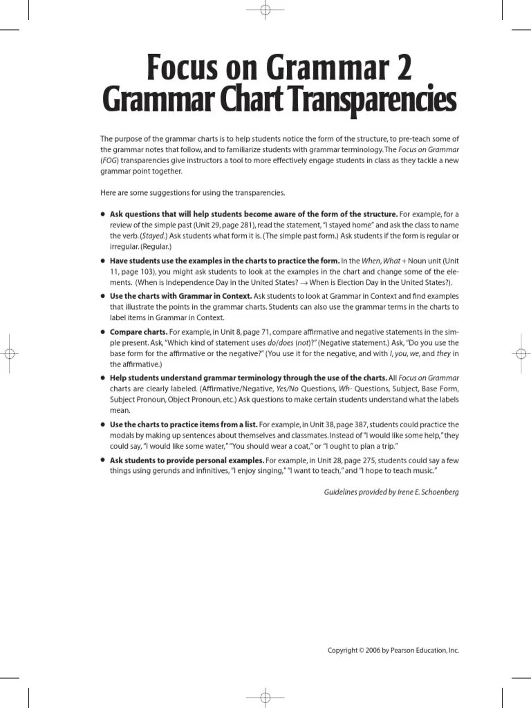 Grammar Chart | PDF | Noun | Plural