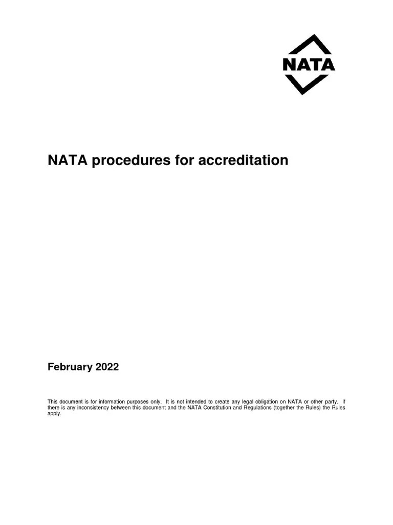 Nata procedures for accreditation