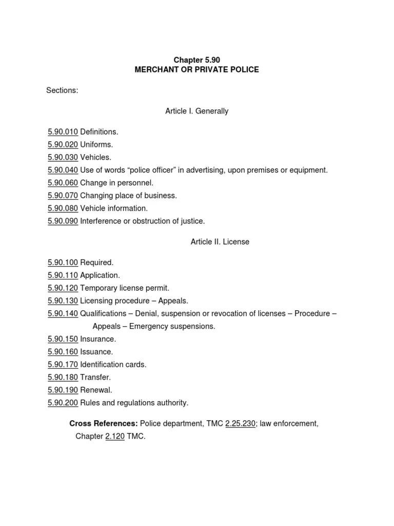 Private Security Guard Code | PDF | Security Guard | License