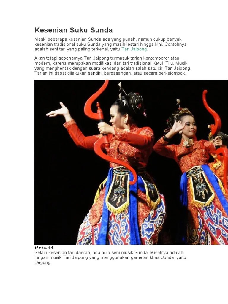 Kesenian Suku Sunda | PDF