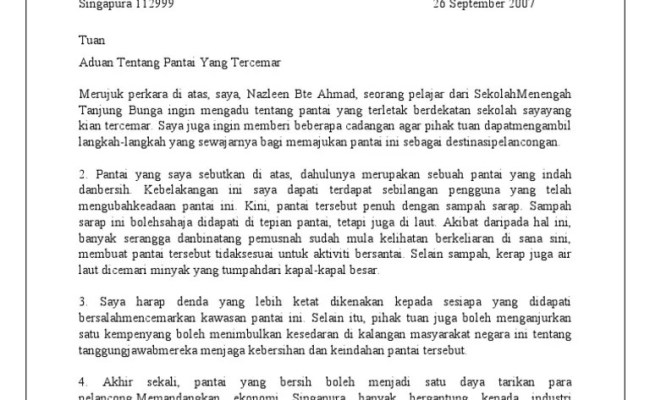 Contoh Surat Rasmi Aduan Kerosakan Rumah Fontoh – Cuitan 