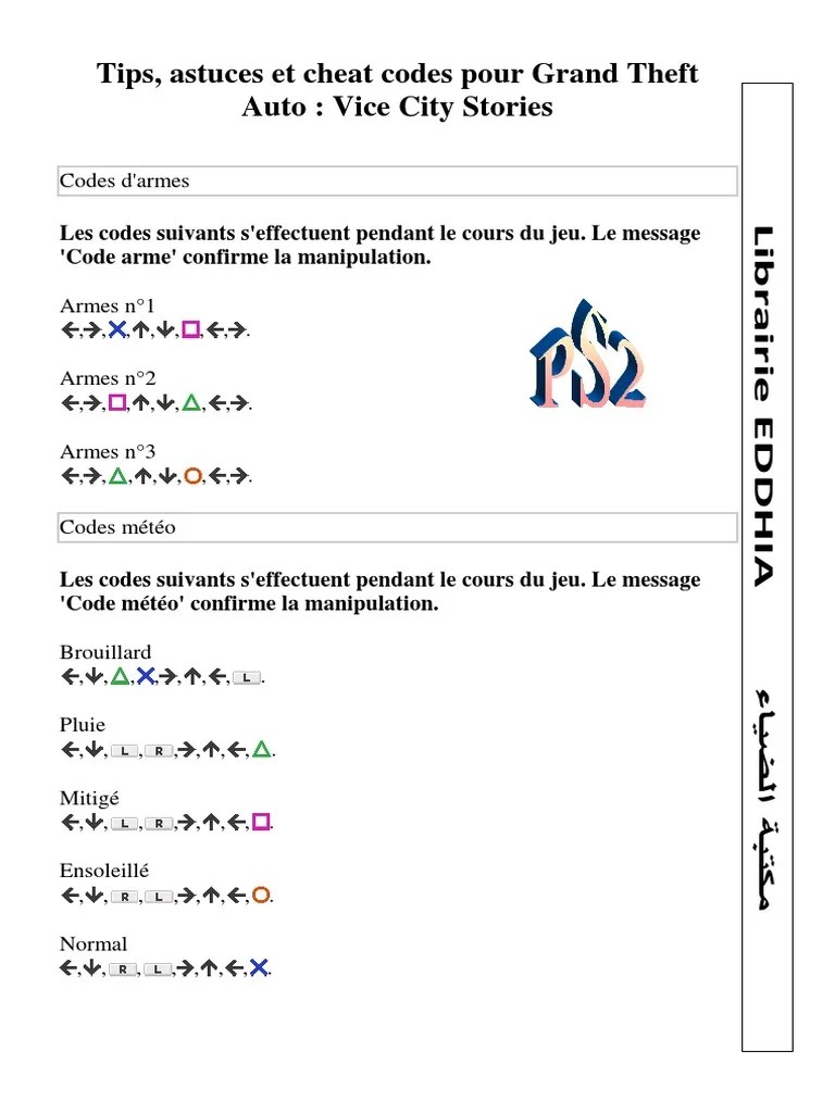 Codes Et Astuces Pour GTA Vice City PSP PDF 1