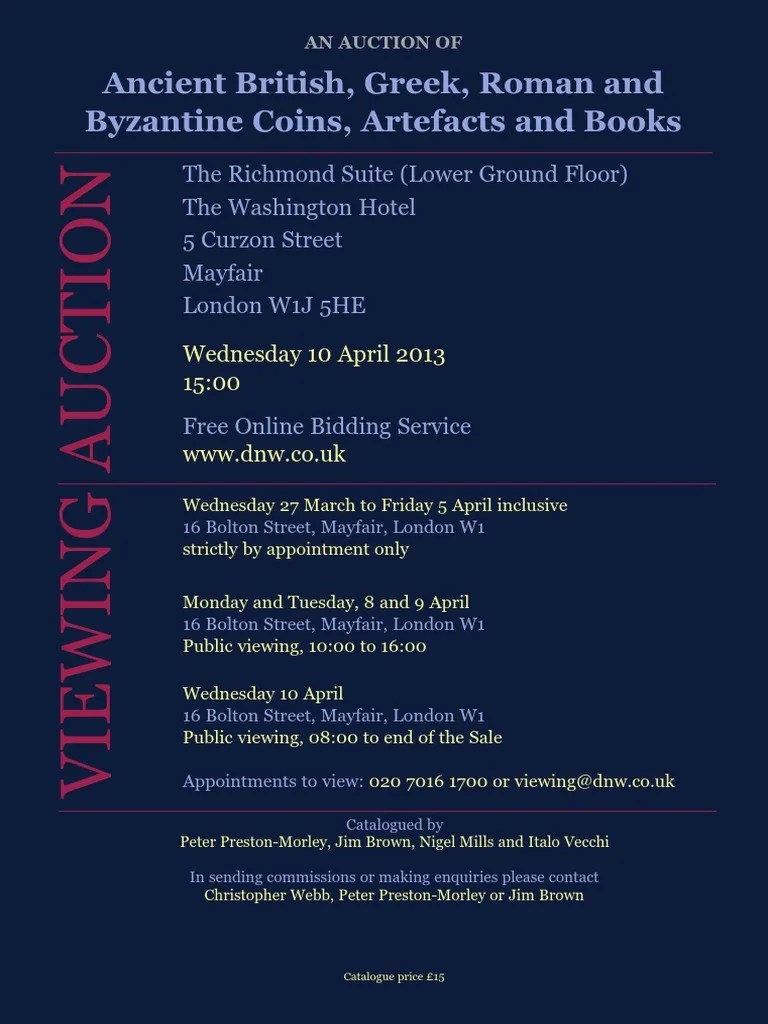 Ancient Coins 10 Apr 13 | PDF | Auction | Macedonia (Ancient Kingdom)