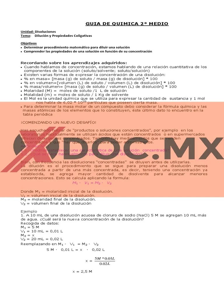 Xdoc - MX 2 Medio | PDF | Concentración | Ósmosis