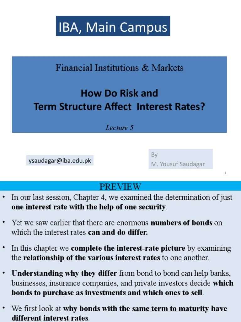 FI - M Lecture 5-How Do Risk - Term Structure Affect Interest Rates ...