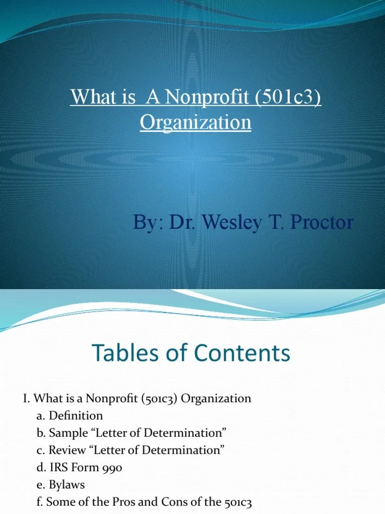 Establishing A Nonprofit Organization PowerPoint Presentation-Week #1 ...