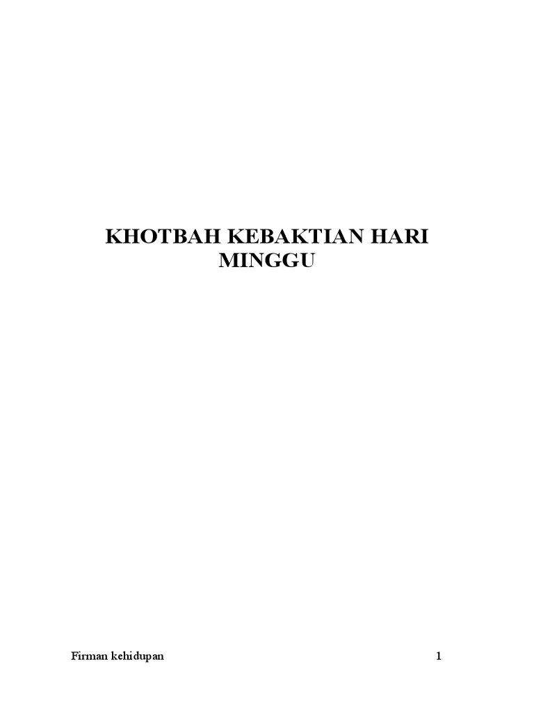 Firman Kehidupan (Kumpulan Khotbah) | PDF