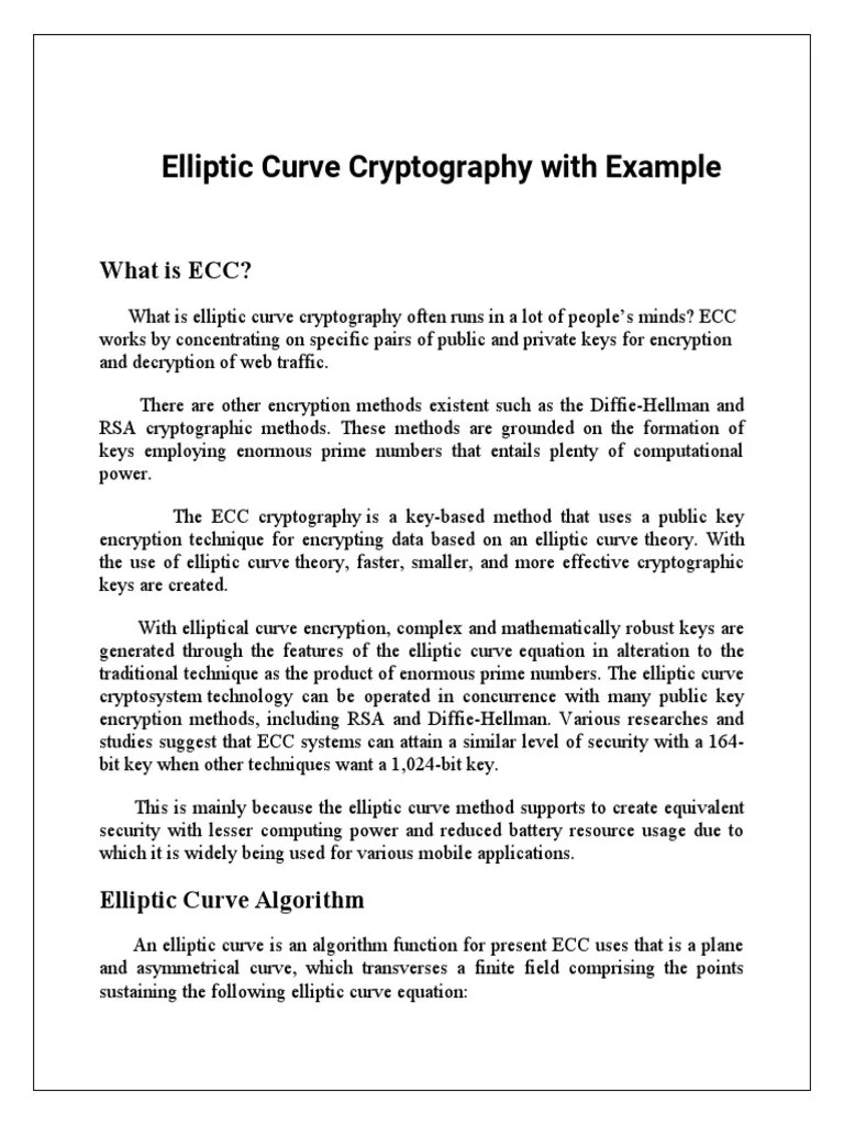 20PIT002 - Elliptic Curve Cryptography | Download Free PDF | Cryptography | Key (Cryptography)