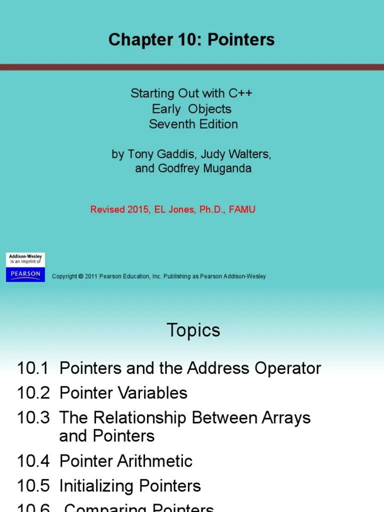 Chapter10 Pointers | PDF | Pointer (Computer Programming) | Parameter ...