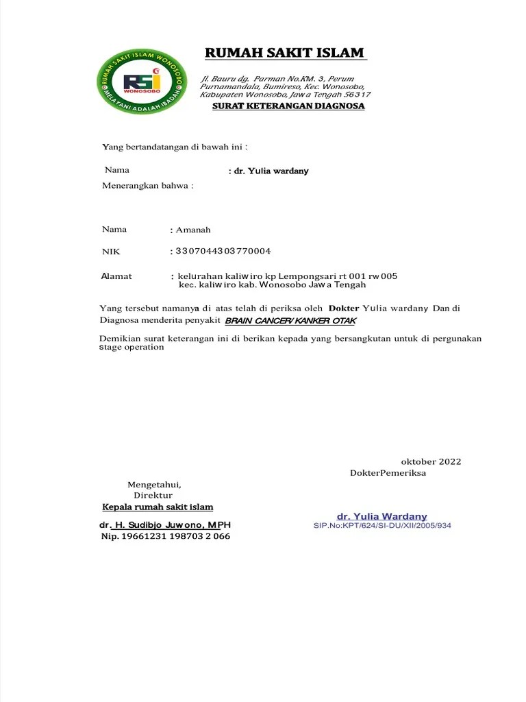 PDF Surat Keterangan Diagnosa - Compress | PDF