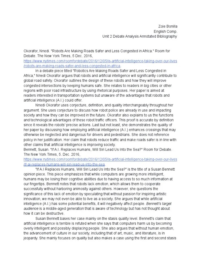 Unit 2 Annotated Bibliography | PDF | Artificial Intelligence ...