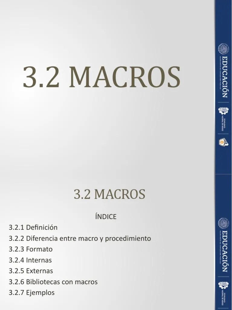Macros | PDF | Macro (informática) | Programación
