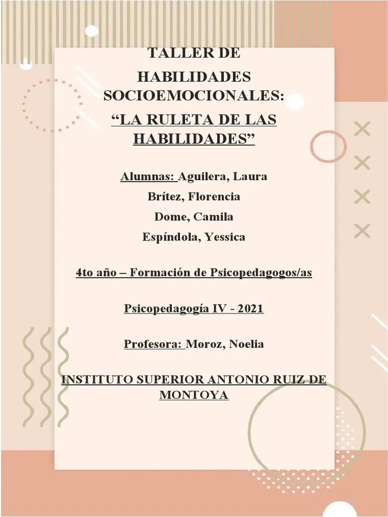 Taller De Habilidades Socioemocionales | PDF | Las Emociones | Evaluación