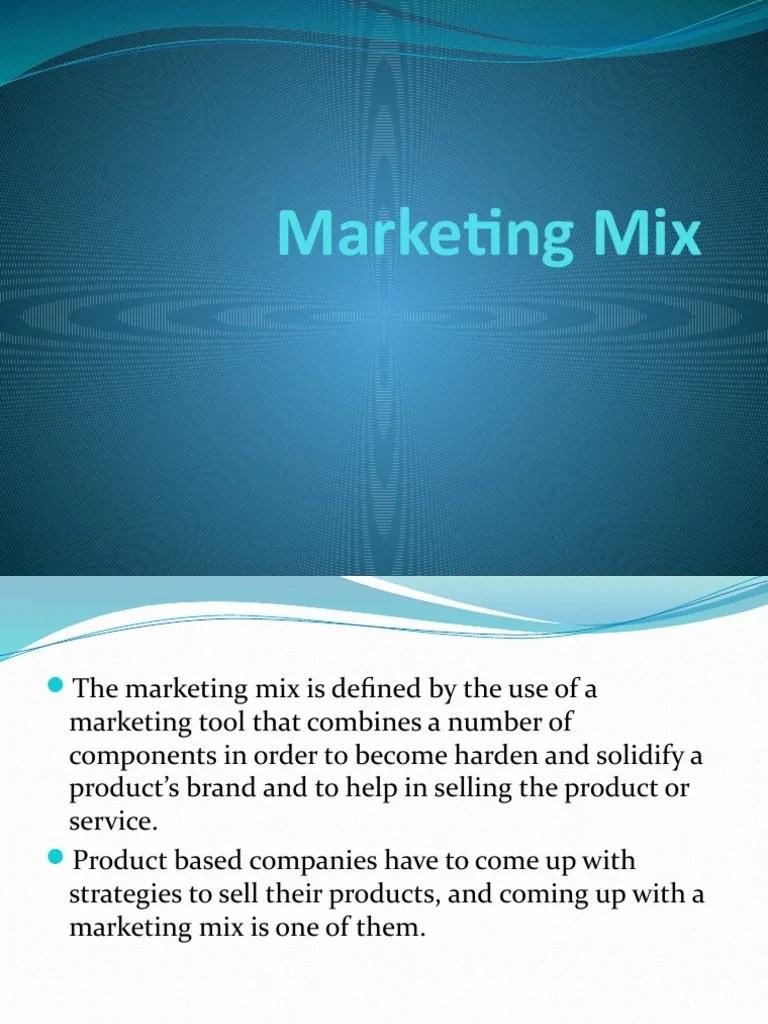 Marketing Mix | PDF | Marketing | Sales