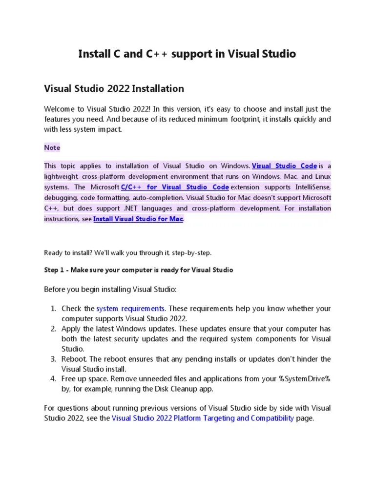 Visual Studio 2022 Installation Guide | PDF | Microsoft Visual Studio ...