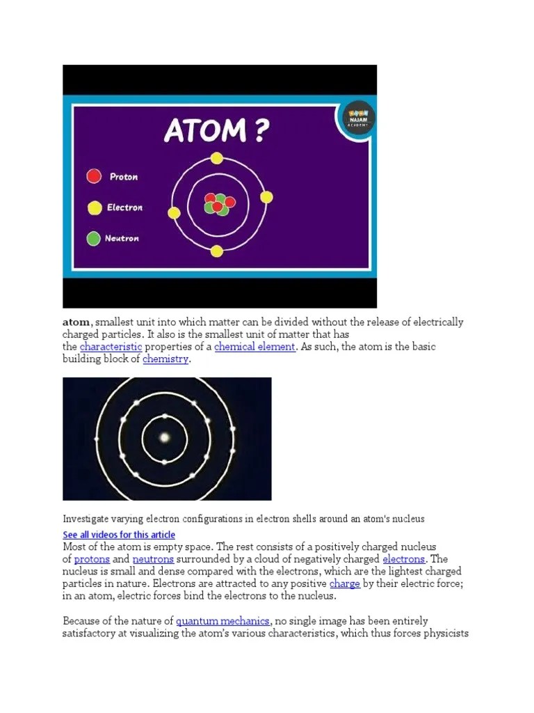 Module 7 Science And Technology ATOM | PDF