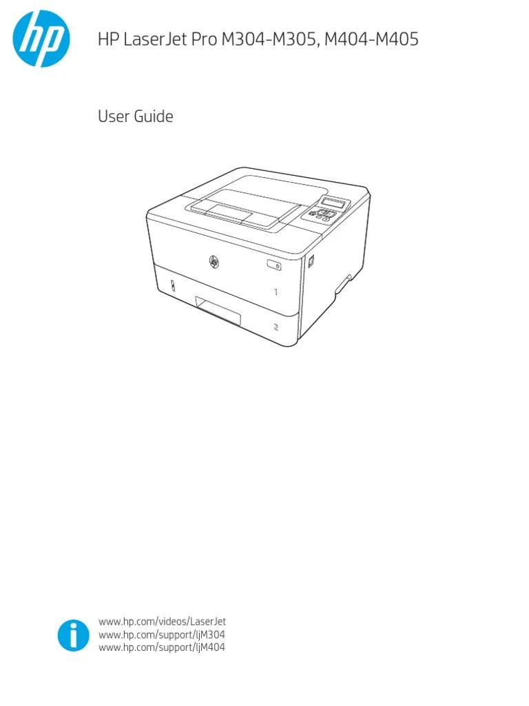 HP Laserjet Pro M404 | PDF | Menu (Computing) | System Software