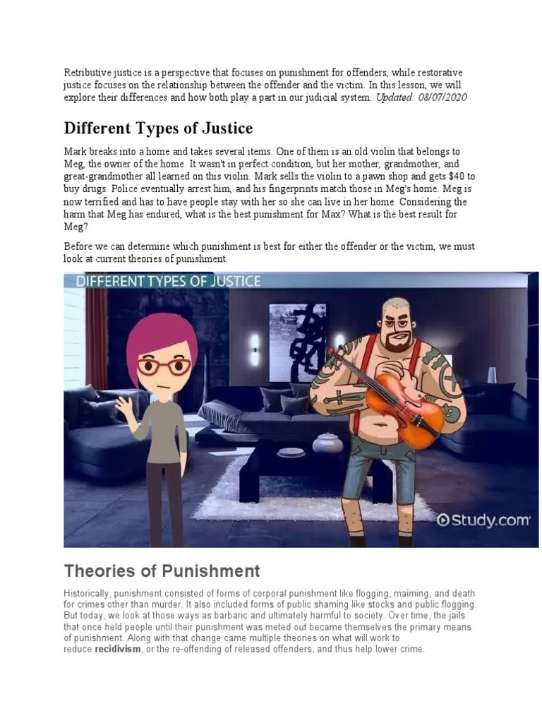 Restorative Justice Versus Retributive Justice | PDF | Restorative Justice | Punishments