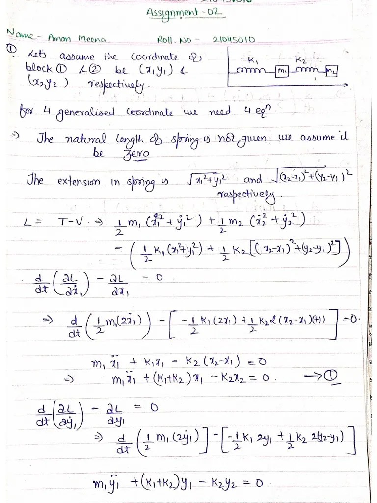 Phy 101 Assignment 2 | PDF