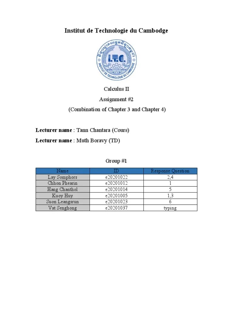 Assignment#2 Calculus II | PDF | Mathematical Analysis | Real Analysis