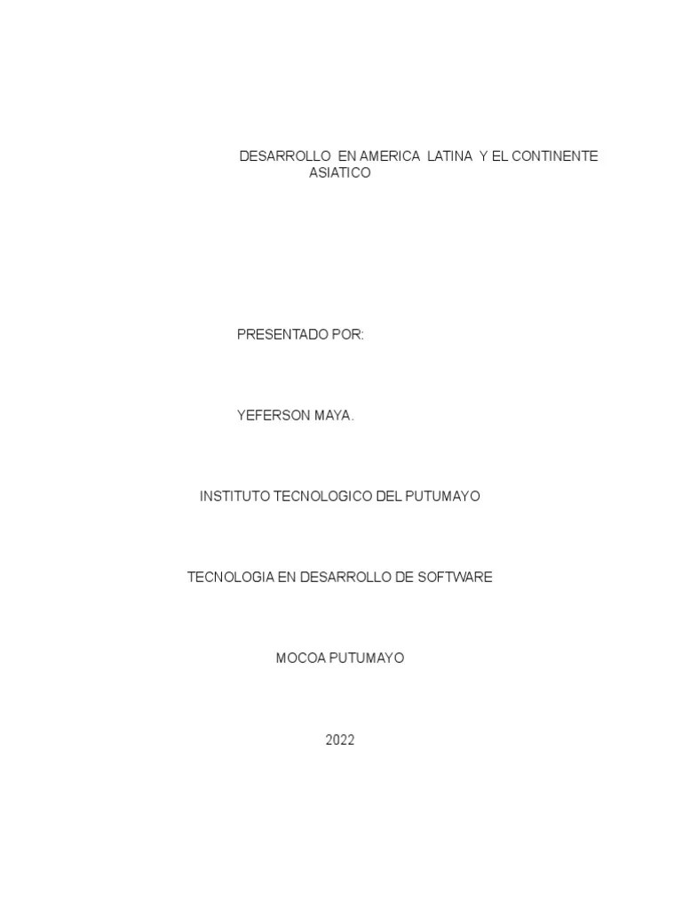 Desarrollo En America Latina Y Paises Asiaticos | PDF | Iniciativa ...