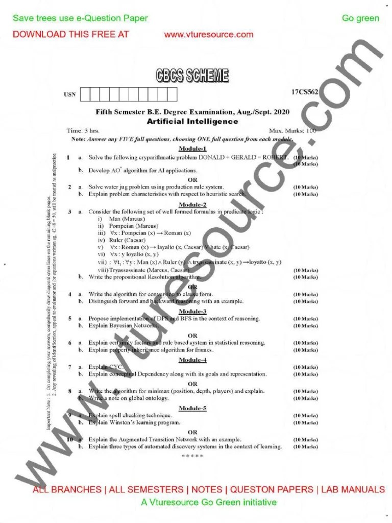 Artificial Intelligence Question Bank 2021 | PDF | Artificial Intelligence | Intelligence (AI ...