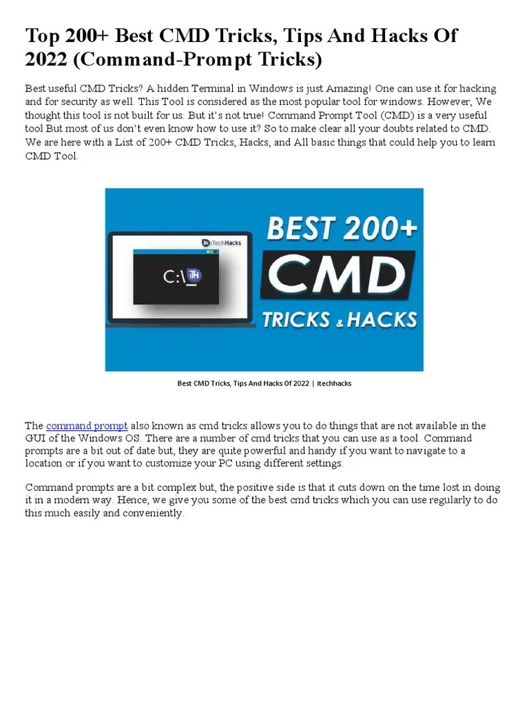 200+ Useful Command Prompt Tricks, Tips, And Commands: An Extensive ...