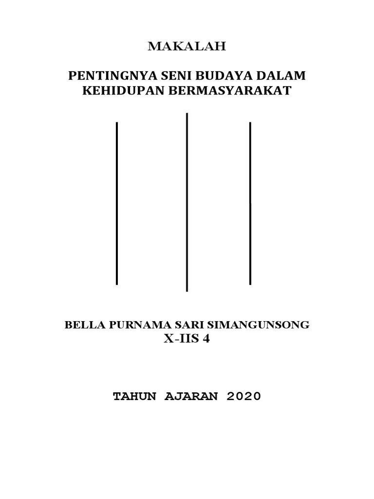 Pentingnya Seni Budaya Dalam Kehidupan Bermasyarakat | PDF