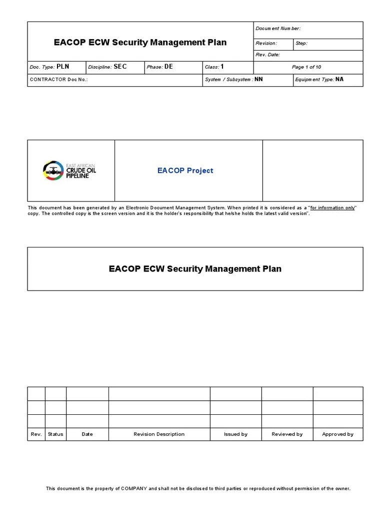 Security Management Plan Template | PDF | Security Guard | Identity Document