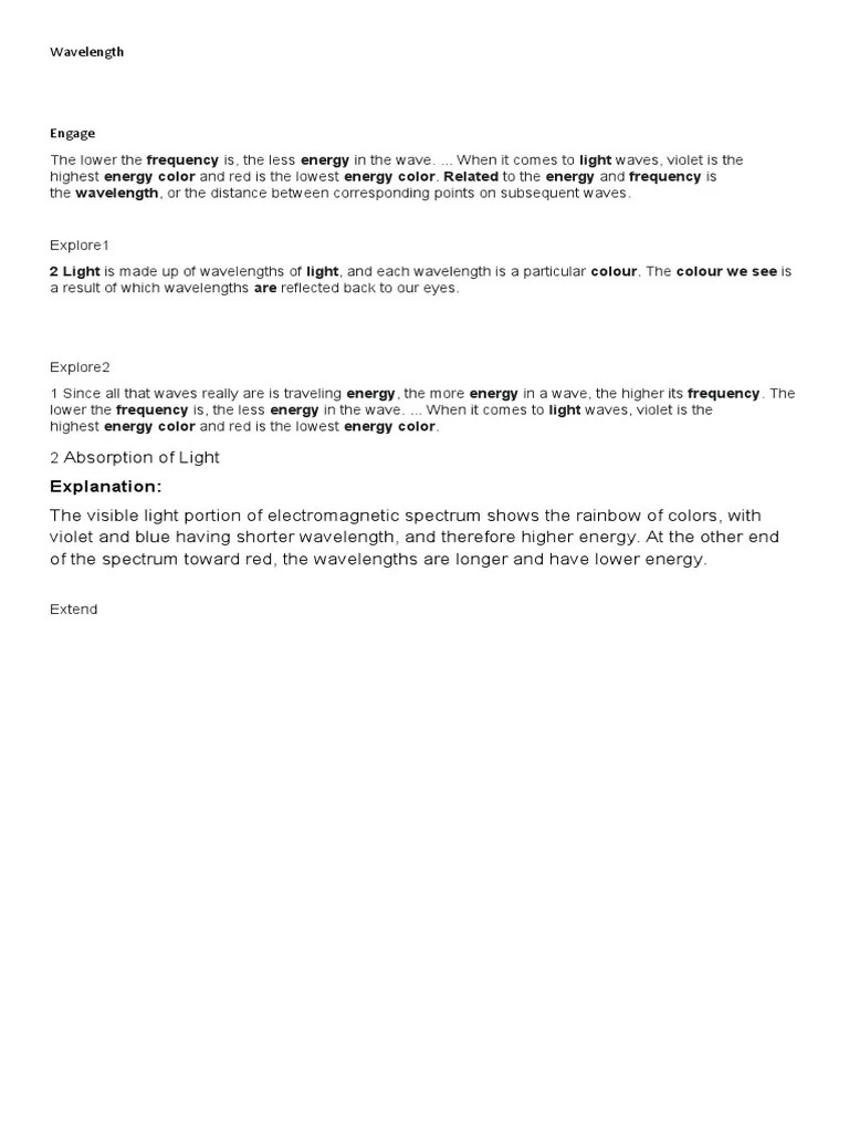 Wavelength | PDF | Art | Science & Mathematics