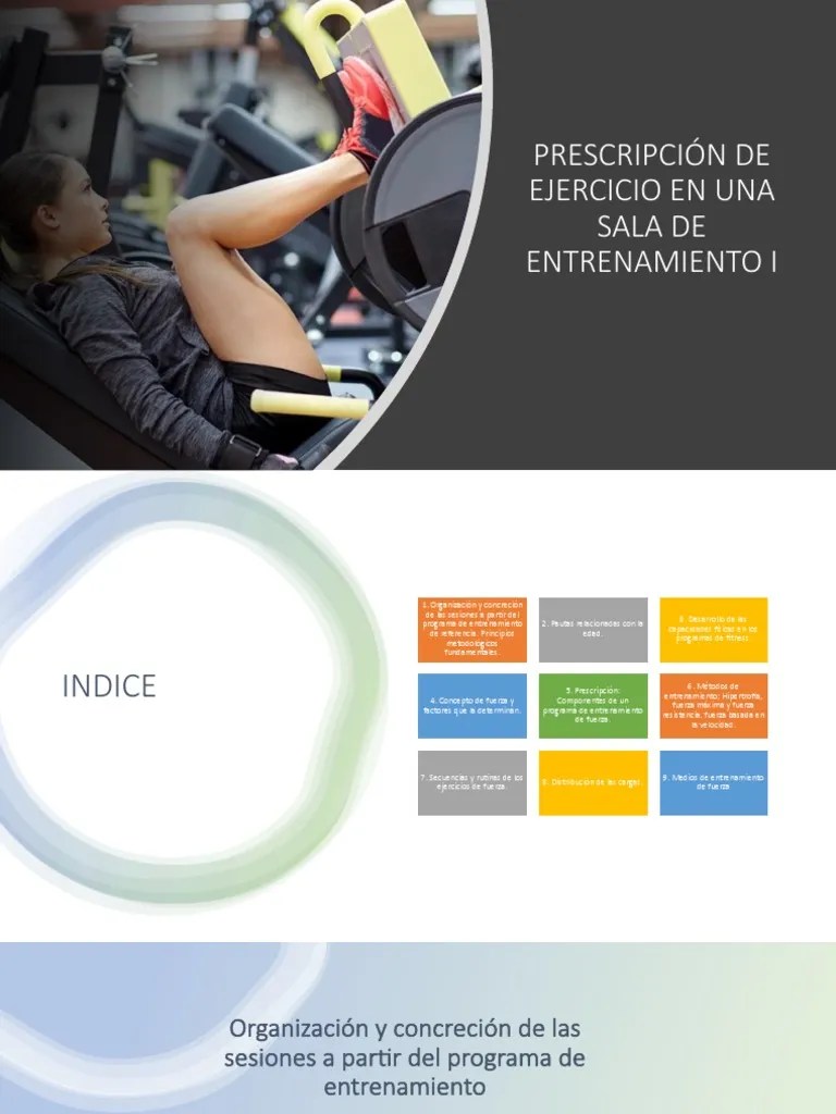 PRESCRIPCIÓN DEL EJERCICIO EN UNA SALA DE ENTRENAMIENTO | PDF | Sicología