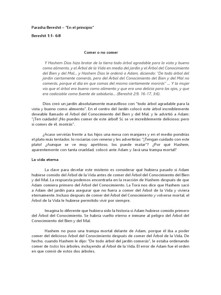 Parasha Bereshit 22 | PDF | Conocimiento | Mal