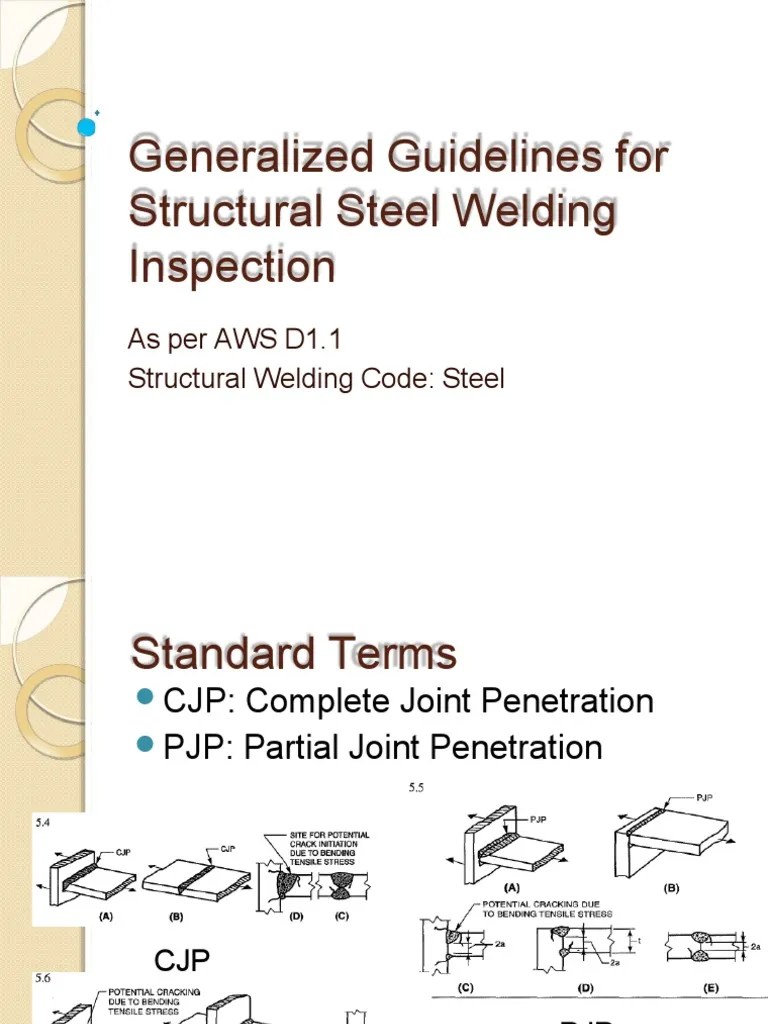 AWS D1.1 Generalized Guidelines For Structural Steel Welding Inspection ...