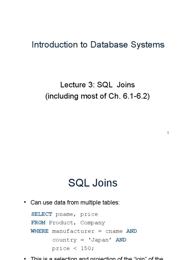 Lec03 SQL Joins | PDF | Data Management Software | Information ...