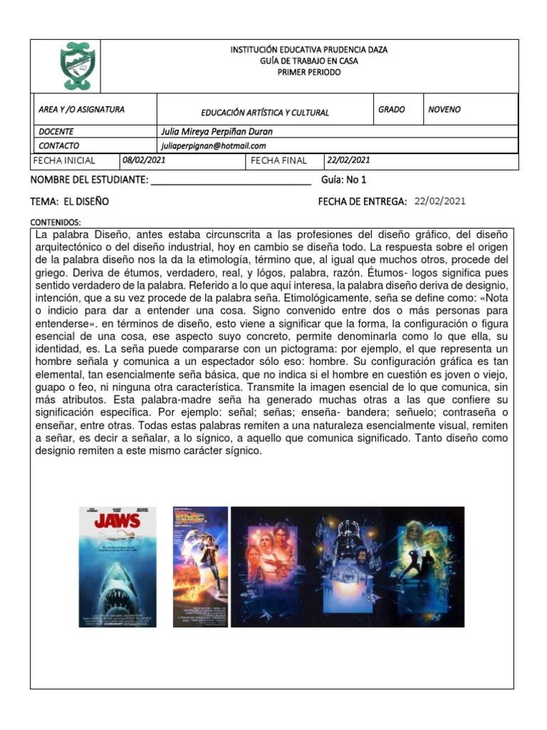 Modulo De Aprendizaje Noveno Primer Periodo Guía 1 | PDF | Diseño ...