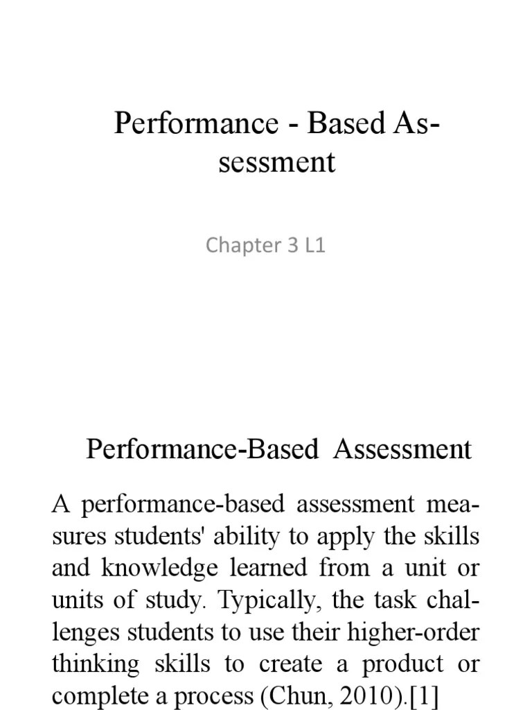 Chapter 3 L1 Performance Based Assessment | PDF | Educational ...