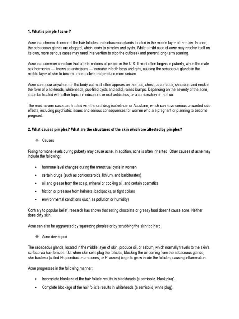 Acne | PDF | Pimple | Clinical Medicine
