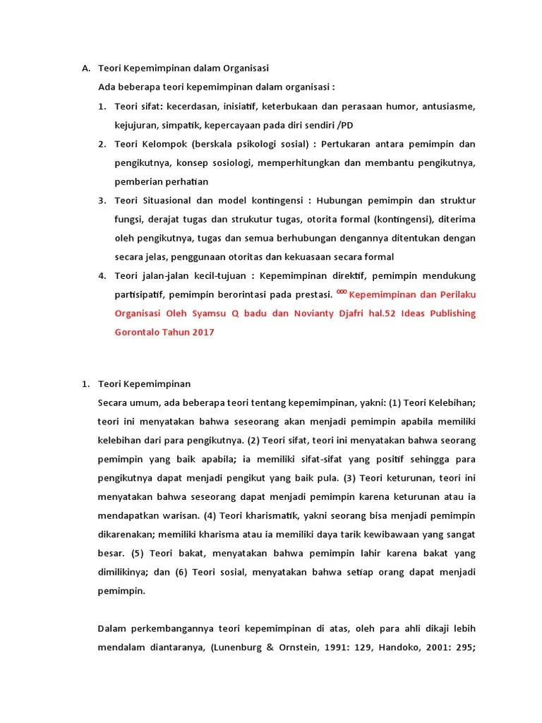 Teori Kepemimpinan Situasional Menurut Hersey Dan Blanchard | PDF