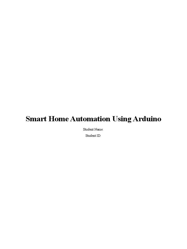 Smart Home Automation Using Arduino | PDF | Arduino | Home Automation