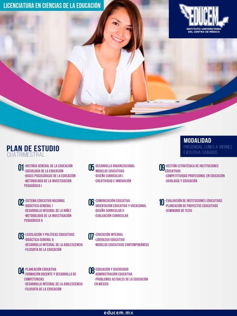 Licenciatura En Ciencias De La Educacion | PDF | Evaluación | Plan De ...