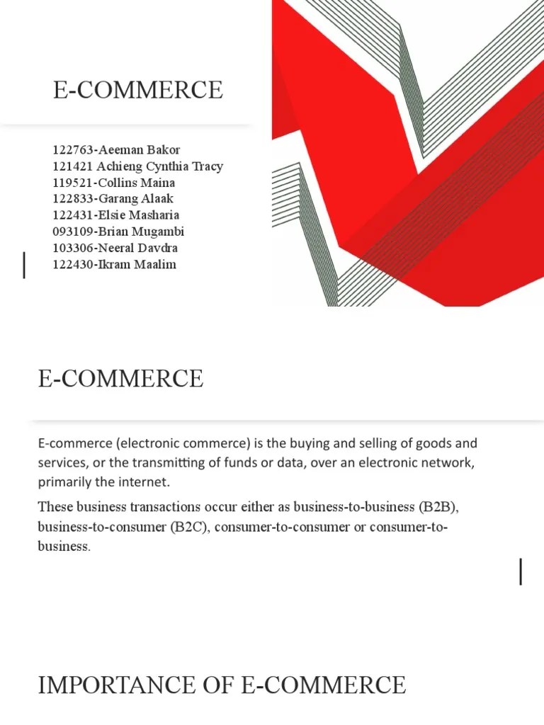E-COMMERCE PRESENTATION (Edited) | Download Free PDF | E Commerce | Retail