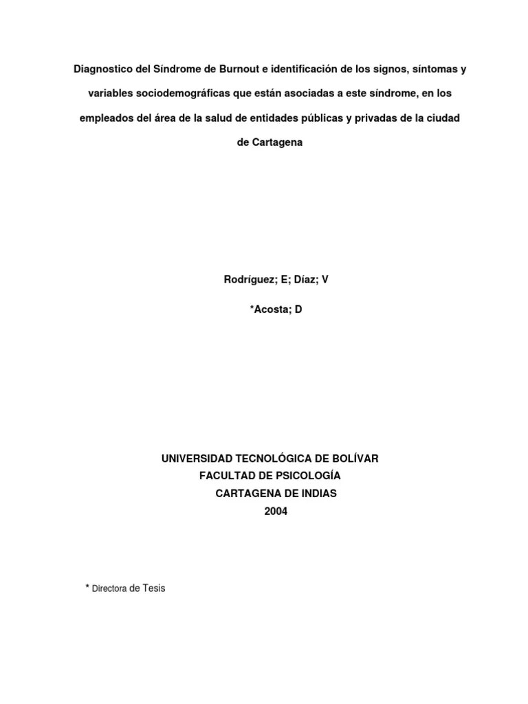 Sindrome De Burnout | PDF | Burnout Ocupacional | Estrés (biología)